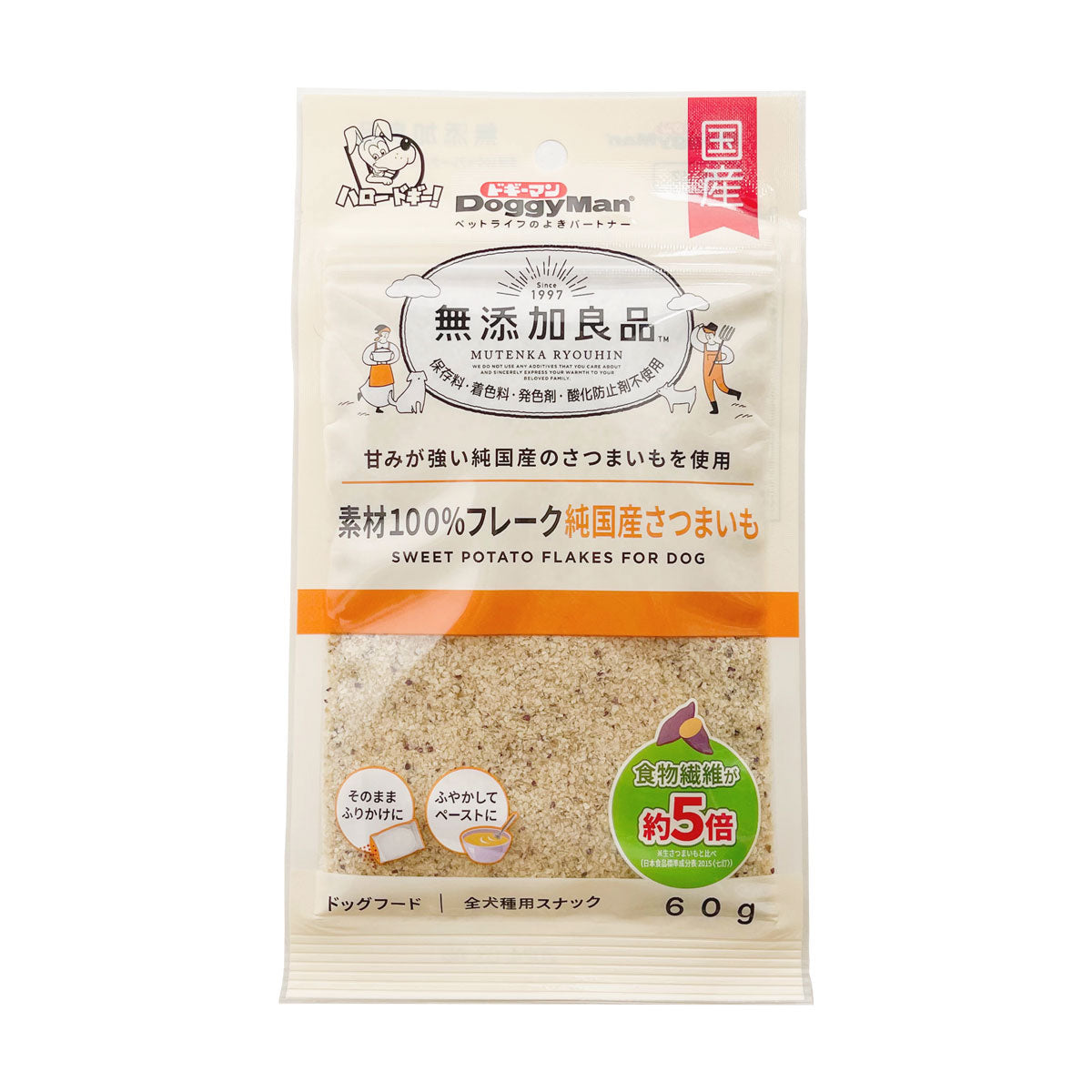 ドギーマン 無添加良品 素材100%フレーク 純国産さつまいも 60g ×4個セット