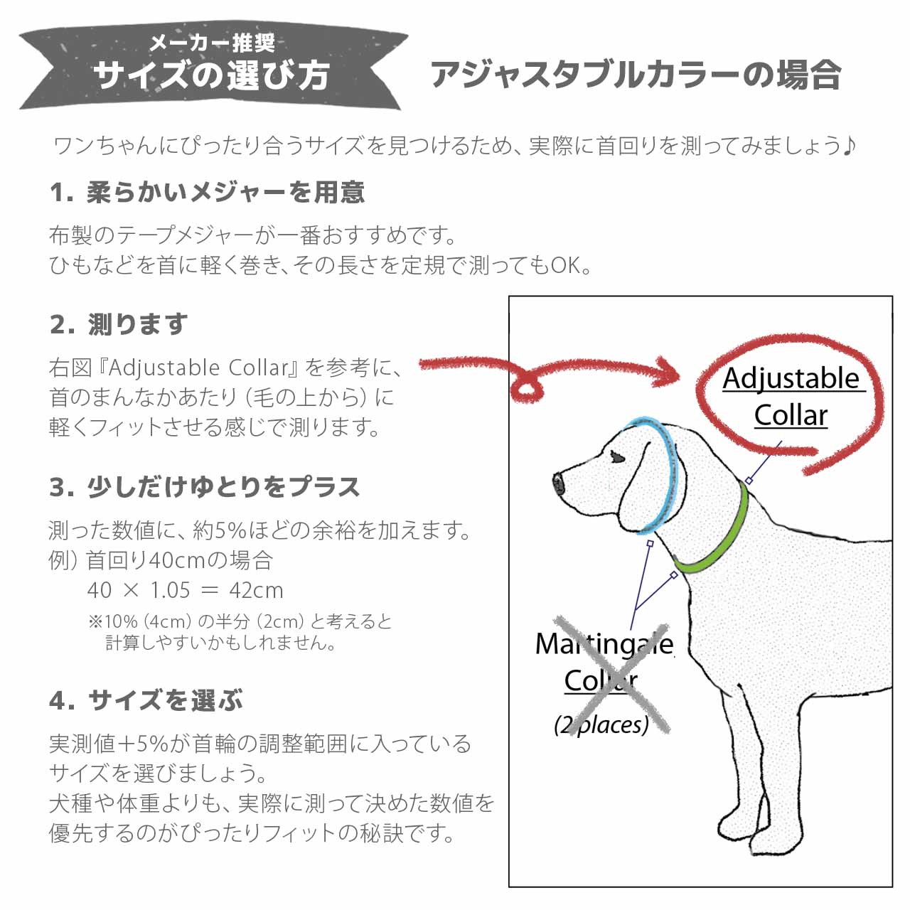 Lupine スプラッシュ アジャスタブルカラー 1.9cm幅 W19-S W19-M メール便OK