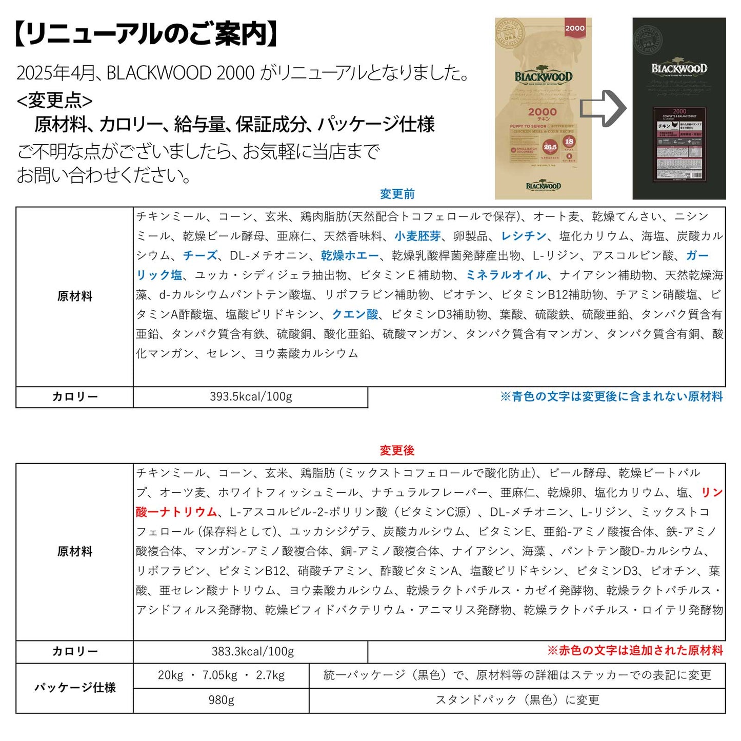 ブラックウッド 2000 20kg チキンベース 離乳後～老齢期 5kg×4袋