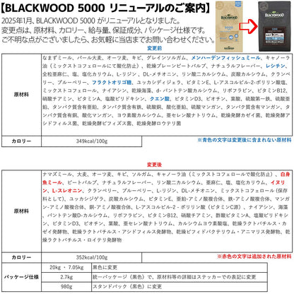 ブラックウッド 5000 20kg (5kg×4袋) 仔犬〜老犬 なまず肉