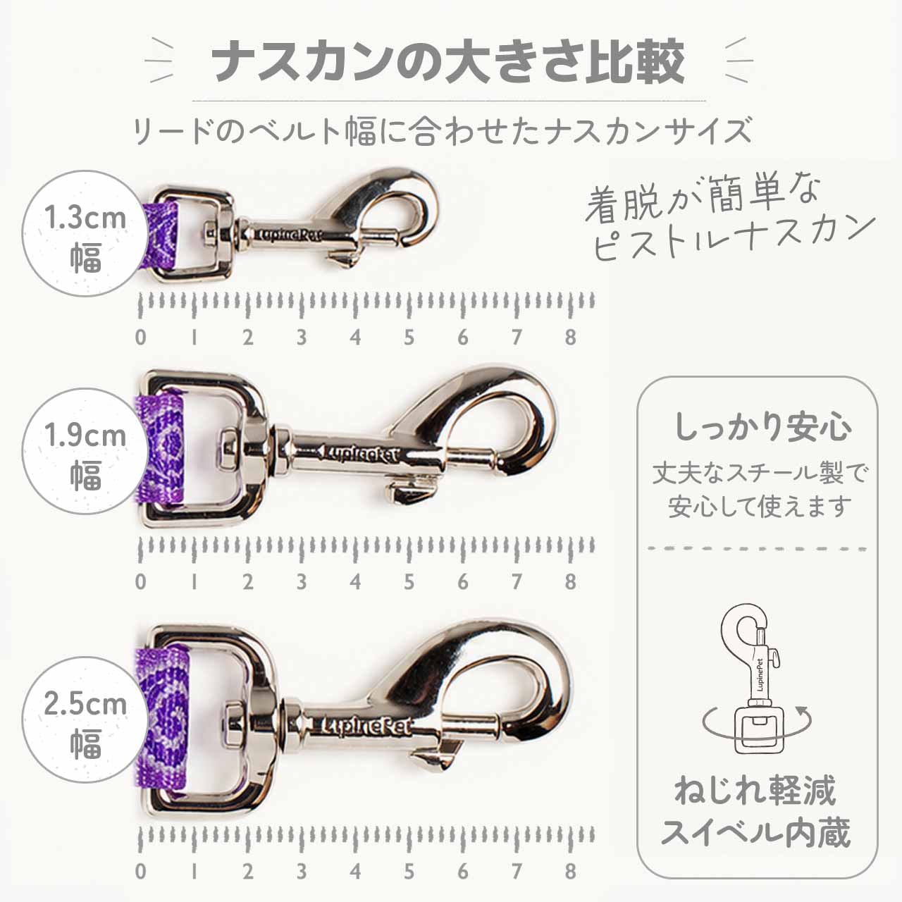 ルパインペット オリジナル クッション付きハンドルリード 2.5cm幅 長さ120cm メール便OK