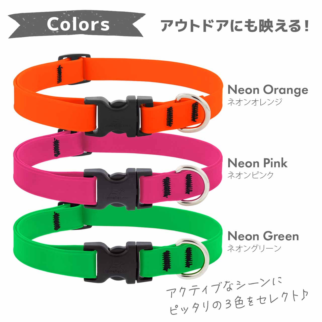 Lupine スプラッシュ アジャスタブルカラー 1.9cm幅 W19-S W19-M メール便OK